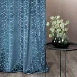 Zasłona na przelotkach 135x250 MANDI welwetowa granatowa ze srebrnym nadrukiem - 9