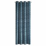 Zasłona na przelotkach 135x250 MANDI welwetowa granatowa ze srebrnym nadrukiem - 6