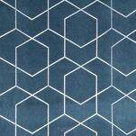 Zasłona na przelotkach 135x250 MANDI welwetowa granatowa ze srebrnym nadrukiem - 2