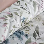 Pościel satynowa 140x200 SPRING 51 biała pudrowa z wzorem delikatnych kwiatów z kolekcji Classic - 3