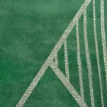 Koc 150x200 GINKO 3 ciemna zieleń z wyrazistym srebrnym geometrycznym nadrukiem - 5