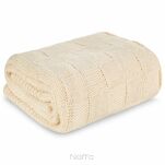 Koc 130x170 PLED 2 beżowy o strukturze pledu z wzorem geometrycznym - 5