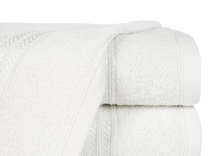 Ręcznik bawełniany 30x50 LORI biały z delikatną bordiurą z błyszczącą nicią 