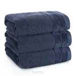 Ręcznik bawełniany 50x90 DAMLA granatowy gładki z subtelną bordiurą 500 g/m2 - 5