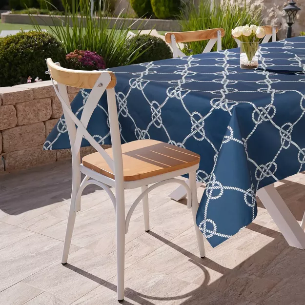 Obrus na taras 140x220 GARDEN 15 granatowy wodoodporny styl morski