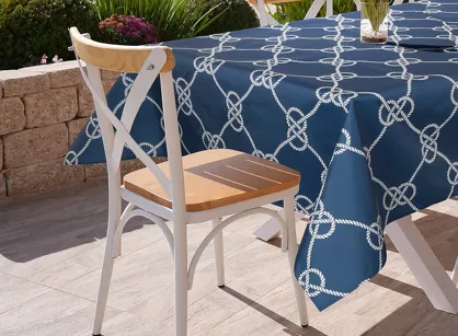 Obrus na taras 140x220 GARDEN 15 granatowy wodoodporny styl morski