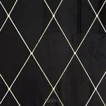 Zasłona gotowa na przelotkach 140x250 MARGO welwetowa Pierre Cardin czarna zdobiona złotym haftem w romby - 4