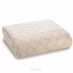 Narzuta welwetowa 200x220 LUIZ 6 beżowa pikowana ze złotym przecieranym wzorem efekt 3D Design 91 - 5