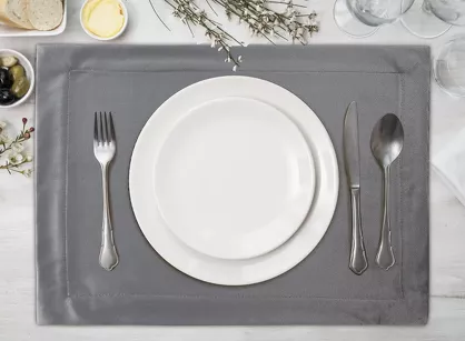 Serwetka welwetowa 30x40 MELINDA stalowa wykończona mankietem 4 szt.