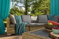 Zasłona na przelotkach 140x250 RITA jednokolorowa turkusowa z miękkiej tkaniny - 8