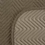 Narzuta jednokolorowa 220x240 LEN 3 ciemny beż pikowana w gęstą jodełkę imitująca len - 5