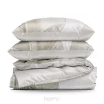 Pościel satynowa 220x200 SPRING 102 jasny krem ciemny beż z wzorem liści bananowca z kolekcji Classic - 5