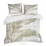 Pościel satynowa 220x200 SPRING 102 jasny krem ciemny beż z wzorem liści bananowca z kolekcji Classic - 6