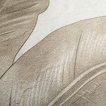 Pościel satynowa 220x200 SPRING 102 jasny krem ciemny beż z wzorem liści bananowca z kolekcji Classic - 3