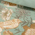 Pościel z mikrowłókna 220x200 HOME 2 miętowa z nadrukiem botanicznym - 4