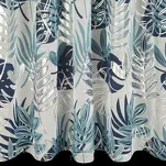 Firana na taśmie 140x270 MALTA granatowa ze srebrnym nadrukiem botanicznym - 6