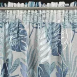 Firana na taśmie 140x270 MALTA granatowa ze srebrnym nadrukiem botanicznym - 8