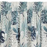 Firana na taśmie 140x270 MALTA granatowa ze srebrnym nadrukiem botanicznym - 4