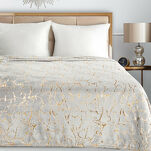 Koc 150x200 GLAMO stalowy ze złotym wzorem marmurkowym z kolekcji Design 91  - 2