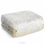 Koc 150x200 GLAMO stalowy ze złotym wzorem marmurkowym z kolekcji Design 91  - 4