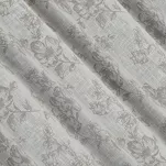 Zasłona na taśmie 140x270 WIKI biała w stylu eko z popielatym nadrukiem kwiatów - 8