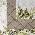 Komplet ścierek kuchennych 3x50x75 OLIVE oliwkowe w różne wzory z bawełny - 2