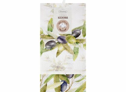 Komplet ścierek kuchennych 3x50x75 OLIVE oliwkowe w różne wzory z bawełny