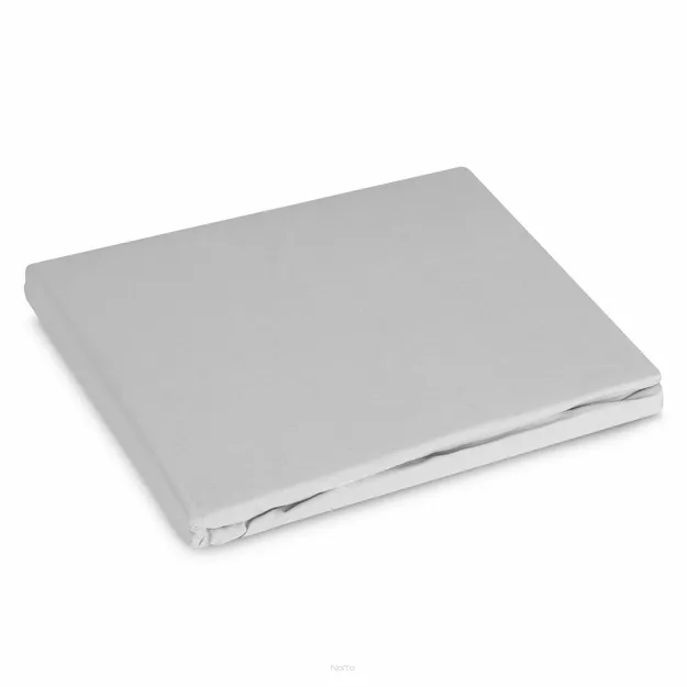 Prześcieradło z bawełny renforce z gumką 140x200 jasny szary BASIC