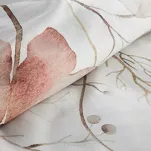 Pościel z satyny 140x200 PREMIUM 24 biała z wzorem różowych kwiatów z kolekcji Premium - 3