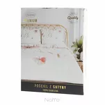 Pościel z satyny 140x200 PREMIUM 24 biała z wzorem różowych kwiatów z kolekcji Premium - 7