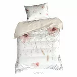 Pościel z satyny 140x200 PREMIUM 24 biała z wzorem różowych kwiatów z kolekcji Premium - 5