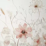 Pościel z satyny 140x200 PREMIUM 24 biała z wzorem różowych kwiatów z kolekcji Premium - 4