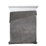 Narzuta welwetowa 170x210 LUIZ 4 grafitowa pikowana we wzór liści palmy Design 91 - 4