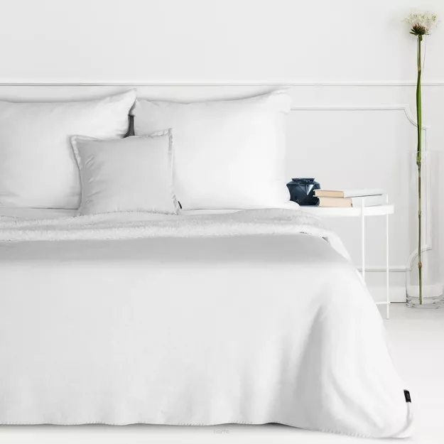 Koc jednokolorowy 200x220 TEDY biały imitujący buklę