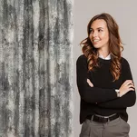 Zasłona na taśmie 140x270 ESTER welwetowa srebrna z przecieranym wzorem - 11