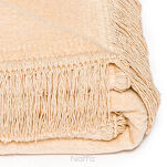 Koc bawełniany 150x200 0293-5 jasny beż gładki z frędzlami - 2