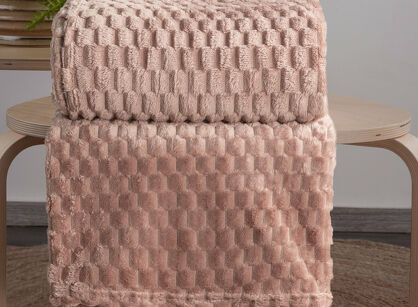 Koc 200x220 CINDY 6 mocha puszysty w drobny wzór Design 91
