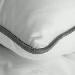 Pościel z makosatyny 140x200 LUNARA biała stalowa z ozdobnym sznurem pasmanteryjnym - 2