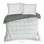 Pościel z makosatyny 140x200 LUNARA biała stalowa z ozdobnym sznurem pasmanteryjnym - 6