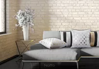 Poszewka dekoracyjna 40x40 SATU stalowa w pasy z nadrukowanymi napisami - 2