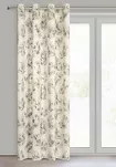 Zasłona na przelotkach 140x250 GLORIA 2 welwetowa kremowa z szampańskim nadrukiem liści - 5