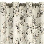 Zasłona na przelotkach 140x250 GLORIA 2 welwetowa kremowa z szampańskim nadrukiem liści - 4