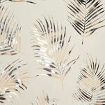 Zasłona na przelotkach 140x250 GLORIA 2 welwetowa kremowa z szampańskim nadrukiem liści - 2