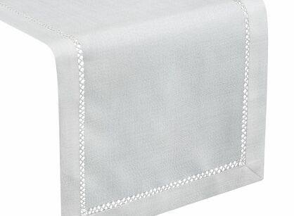 Bieżnik 40x180 EMILY biały z mereżką i ozdobną listwą zapakowany w pudełko