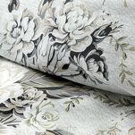 Pościel satynowa 160x200 SPRING 62 srebrna z wzorem kwiatowym z kolekcji Classic - 3