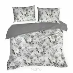 Pościel satynowa 160x200 SPRING 62 srebrna z wzorem kwiatowym z kolekcji Classic - 6