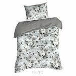 Pościel satynowa 160x200 SPRING 62 srebrna z wzorem kwiatowym z kolekcji Classic - 5
