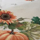 Bieżnik gobelinowy 40x100 1220 naturalny z nadrukiem pomarańczowych dyni i słoneczników - 2