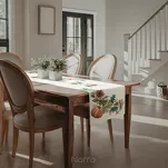 Bieżnik gobelinowy 40x100 1220 naturalny z nadrukiem pomarańczowych dyni i słoneczników - 7