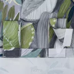 Zasłona na taras 155x200 GARDEN 20 zielona na szelkach zapinanymi na rzepy wodoodporna z motywem botanicznym - 2